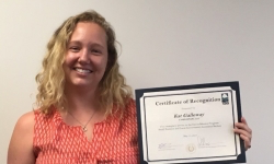 Kat Galloway, eSPARC’s Oil and Gas Leader, receives recognition from the TCEQ EnviroMentor Program